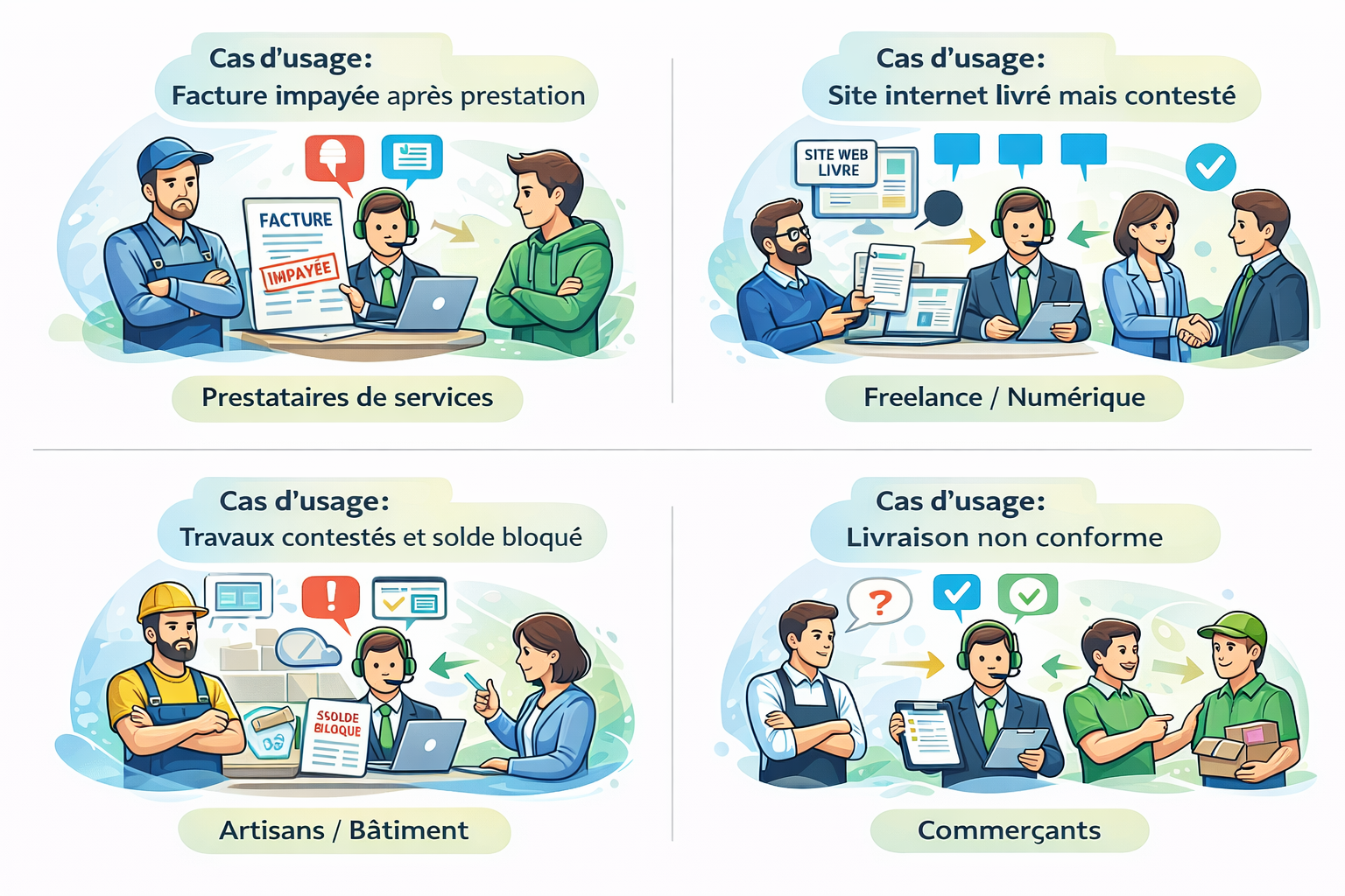 Illustration globale des cas d’usage de médiation de la consommation